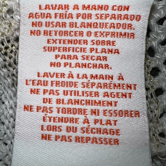 Hearts Of Palm Crocheted Metallic Thread Open Front Short Sleeve Sweater - Picture 9 of 9